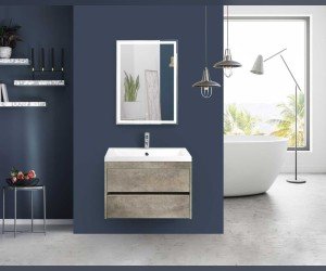 Тумба под раковину Art&Max Family-900-2C-SO-CV, 90 x 48 x 55 см подвесная, серый (Cemento Veneto)