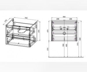 Тумба под раковину Vincea Luka 60 см, подвесная, светло-коричневый (N.Oak), VMC-2L600NO