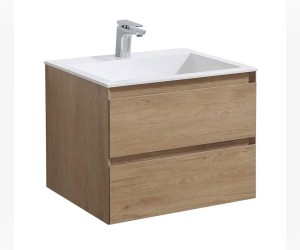 Тумба под раковину Vincea Luka 60 см, подвесная, светло-коричневый (N.Oak), VMC-2L600NO