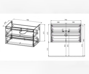 Тумба под раковину Vincea Luka 80 см, подвесная, светло-коричневый (N.Oak), VMC-2L800NO