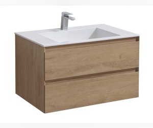 Тумба под раковину Vincea Luka 80 см, подвесная, светло-коричневый (N.Oak), VMC-2L800NO