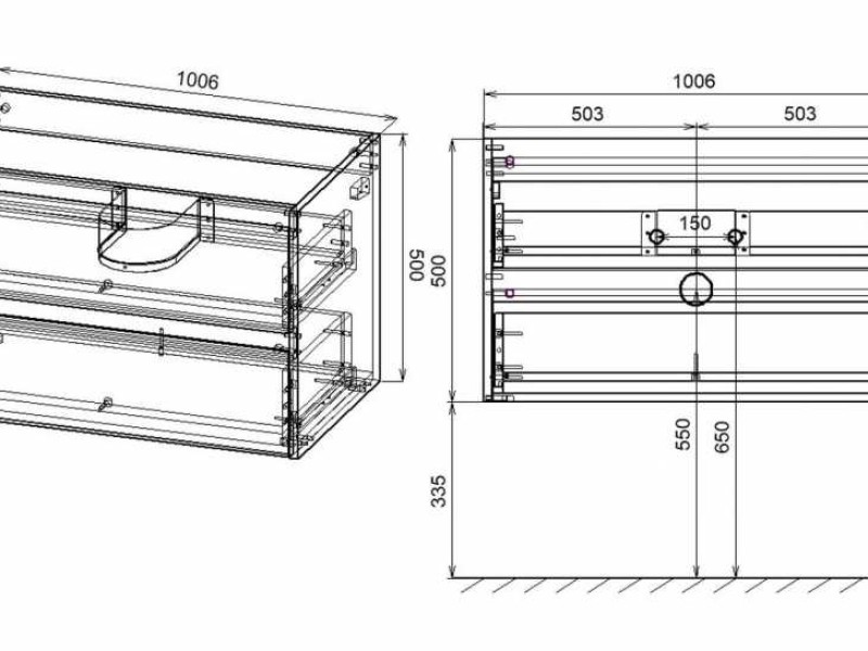 Тумба под раковину Vincea Gio 100 см, подвесная, коричневый (T.Oak), VMC-2G100TO