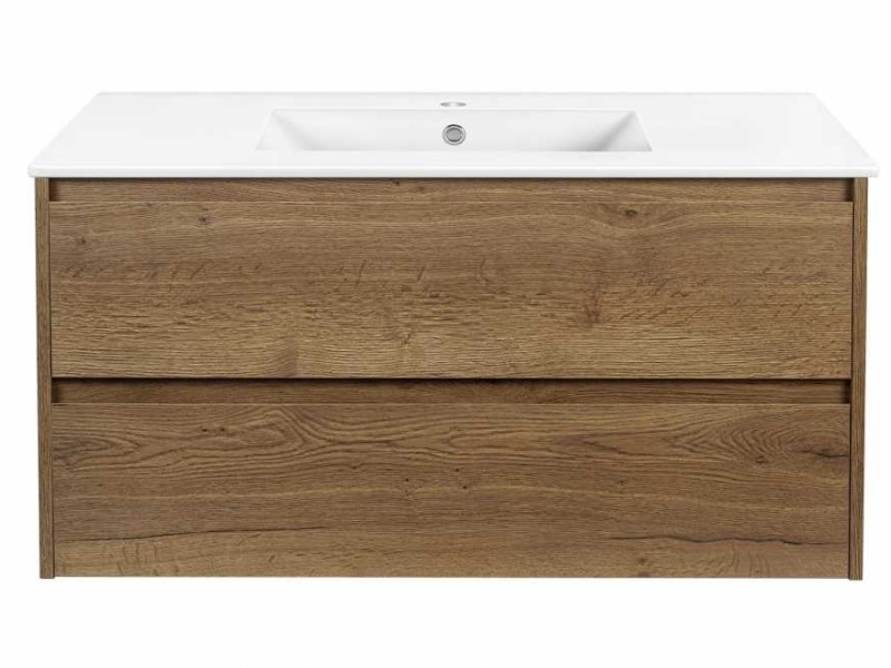 Тумба под раковину Vincea Gio 100 см, подвесная, коричневый (T.Oak), VMC-2G100TO