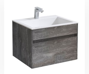 Тумба под раковину Vincea Chiara 60 см, подвесная, серый камень (G.Stone), VMC-2C600GS