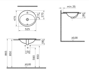 Раковина Vitra S 20 5468B003-0001