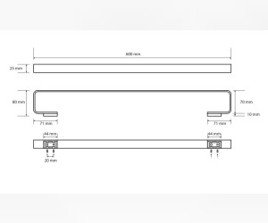 Полотенцедержатель Bemeta Solo 139104282 60 x 8 x 2.5 см, хром