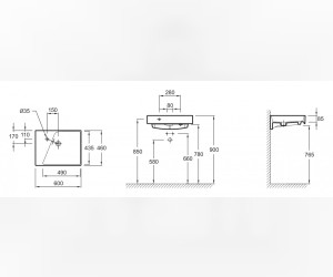 Подвесная раковина Jacob Delafon Rythmik EXQ112-Z-00