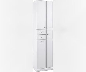 Напольный пенал с двумя ящиками,двумя дверьми и бельевой корзиной