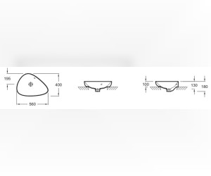 Раковина Jacob Delafon Nouvelle Vague EVI102-00, накладная, 56 х 40 х 18 см