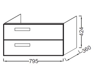 Тумба под раковину Jacob Delafon Rythmik 80 см, EB1302-G80 цвет Светло- коричневый