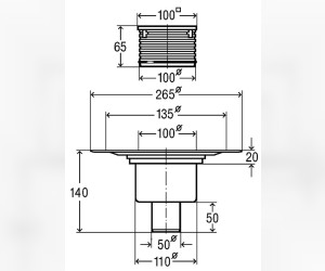 Трап Viega Advantix 556914, 100 x 100 мм, с решеткой из нержавеющей стали