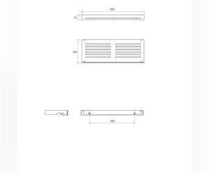 Полка алюминиевая Ravak Slim S 27.8 см, с крючками, черный/хром, X07P575
