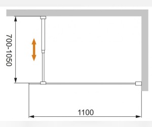 Душевое ограждение Cezares Liberta-L-1-110-GR-Nero 110 x 195 см, стекло графит, профиль черный