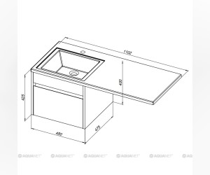 Тумба под раковину Aquanet Токио 48 00236915 (подвесная, 1 ящик), цвет белый