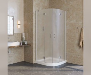 Душевой уголок Vegas Glass AFS Lux, 80 x 80 x 189.5 см, профиль матовый хром, стекло сатин