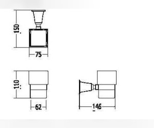Стакан для щеток Devon&Devon Time TM303NKSA, никель сатинированый/белый