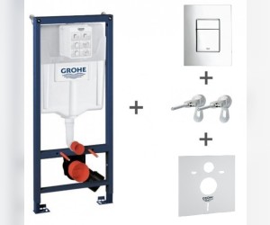 Инсталляция Grohe Rapid SL 38775001 в комплекте с крепежом и кнопкой