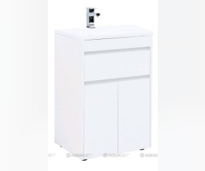 Тумба под раковину Aquanet Токио 58 00237745 (напольная, 1 ящик, 2 дверцы), цвет белый