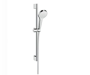 Душевой гарнитур Hansgrohe Croma Select S 1jet EcoSmart 26565400, штанга 65 см, белый/хром