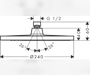 Верхний душ Hansgrohe Crometta S 240 26723000, 24х24 см, 1 тип струи, без держателя