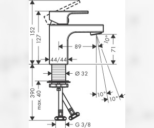 Смеситель Hansgrohe Vernis Shape для раковины, матовый черный, 71567670