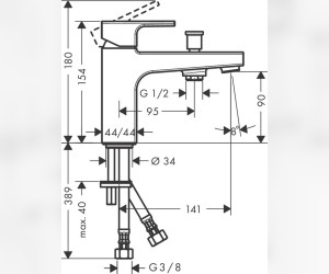 Смеситель Hansgrohe Vernis Shape для ванны и душа, на борт ванны, хром, 71463000