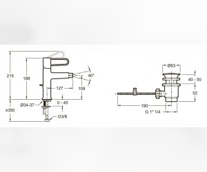 Смеситель для биде Jacob Delafon Odeon Rive Gauche E21033-CP-CP с донным клапаном, хром