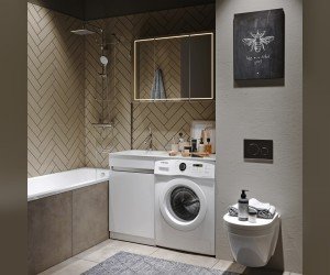 Зеркальный шкаф со светодиодной подсветкой, сенсорным выключателем и регулятором освещенности.