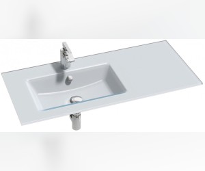 Раковина стеклянная Jacob Delafon Vox EB2103-DD1, 100 х 46 см, левая, белая, глянцевая