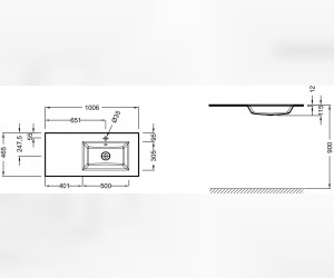 Раковина стеклянная Jacob Delafon Vox EB2102-DD4, 100 х 46 см, правая, коричневая, глянцевая