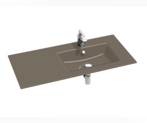 Раковина стеклянная Jacob Delafon Vox EB2102-DD4, 100 х 46 см, правая, коричневая, глянцевая