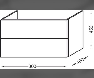 Тумба под раковину Jacob Delafon Vox 80 см, EB2078-R1-E16, ореховое дерево