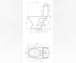 Напольный унитаз Della Glance 45 крышка стандарт