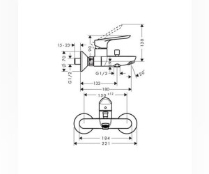 Смеситель для ванны Hansgrohe Logis E 71403000