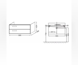 Тумба под раковину Jacob Delafon Rythmik 100 см, EB1304-G80 цвет Светло- коричневый