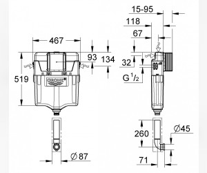 Смывной бачок Grohe Rapid SL 38661000
