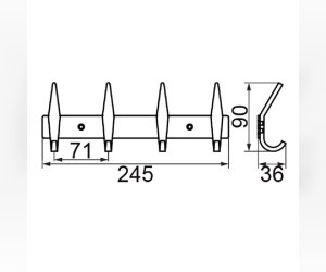 Планка с 4-мя крючками Veragio Gifortes VR.GFT-9074.CR, хром