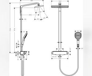 Душевая система Hansgrohe Raindance E Showerpipe 360 1jet 27112000, хром
