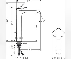 Смеситель для раковины Hansgrohe Vivenis, с донным клапаном, белый матовый, 75040700