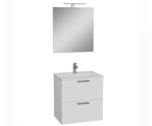 Комплект мебели Vitra Mia 60 см тумба, раковина, зеркало c подсветкой, белый глянец, 75021
