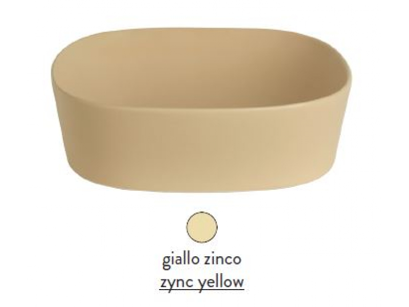Купить Раковина ArtCeram Ghost GHL001 12; 00, накладная, цвет - giallo zinco (желтый цинк), 42 х 42 х 12.5 см